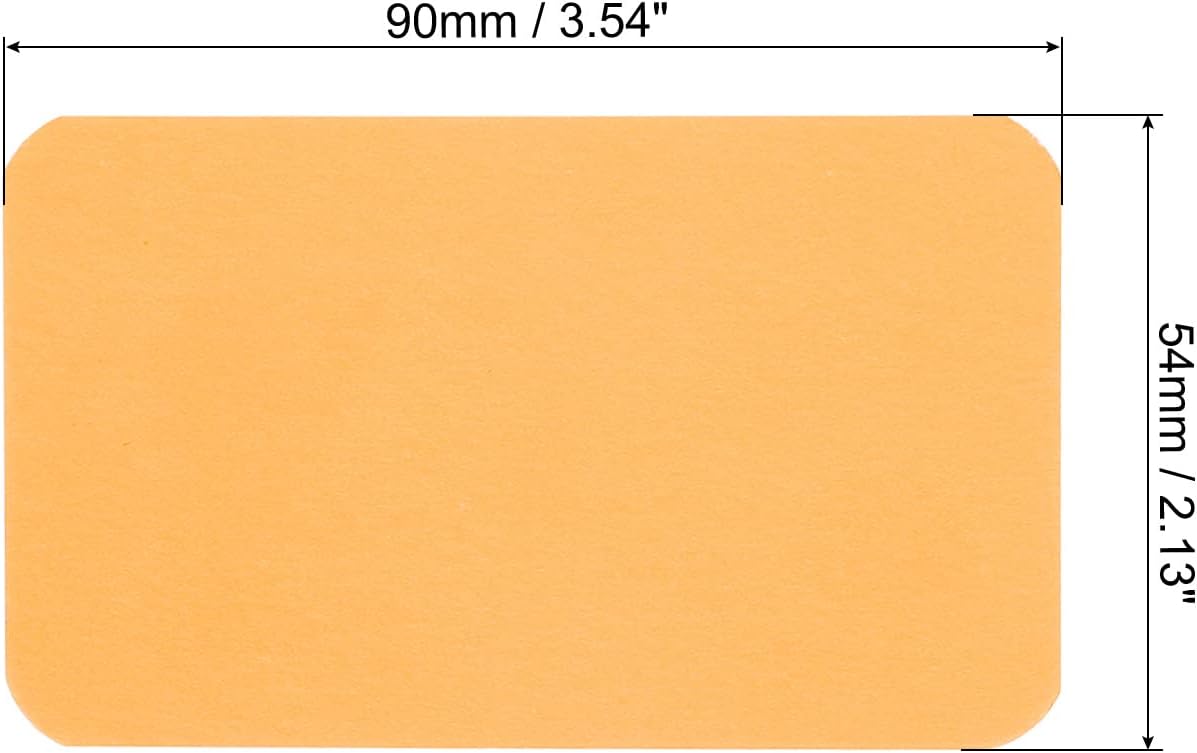 PATIKIL 3.5" x 2" Blank Paper Business Cards, 100 Pack Small Index Flash Cards Words Message Note Card Mini Paper Tags for DIY Gift Craft Scrapbooking, Orange