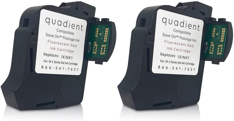 Save On Postage Ink IXINK1 Compatible Quadient Std Ink Cartridge for iX-1 Series, 2 Pack