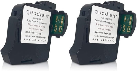Save On Postage Ink IXINK1 Compatible Quadient Std Ink Cartridge for iX-1 Series, 2 Pack