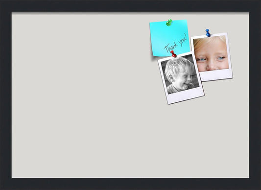 PinPix 20x14 Inch Cork Bulletin Board. This Decorative Framed Pin Board Comes with Light Stone Design and a Satin Black Frame. Ideal for Home Office Decor or Message Board (PinPix-1809)