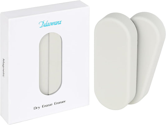 Ddaowanx Dry Erase Erasers, Magnetic Whiteboard Eraser Classroom Must Haves for Students Teachers, School Supplies (2 Pack, White)