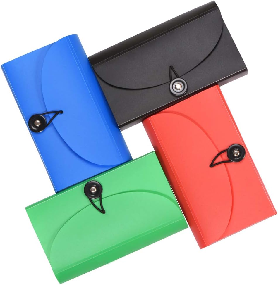 SEEKIND Expanding File Folders 4 Pack, 7.1" 4.2" Receipt Organizer Folder Accordion Folder Document with 13 Pocket for Office,Cards,Tickets-Water Resistant