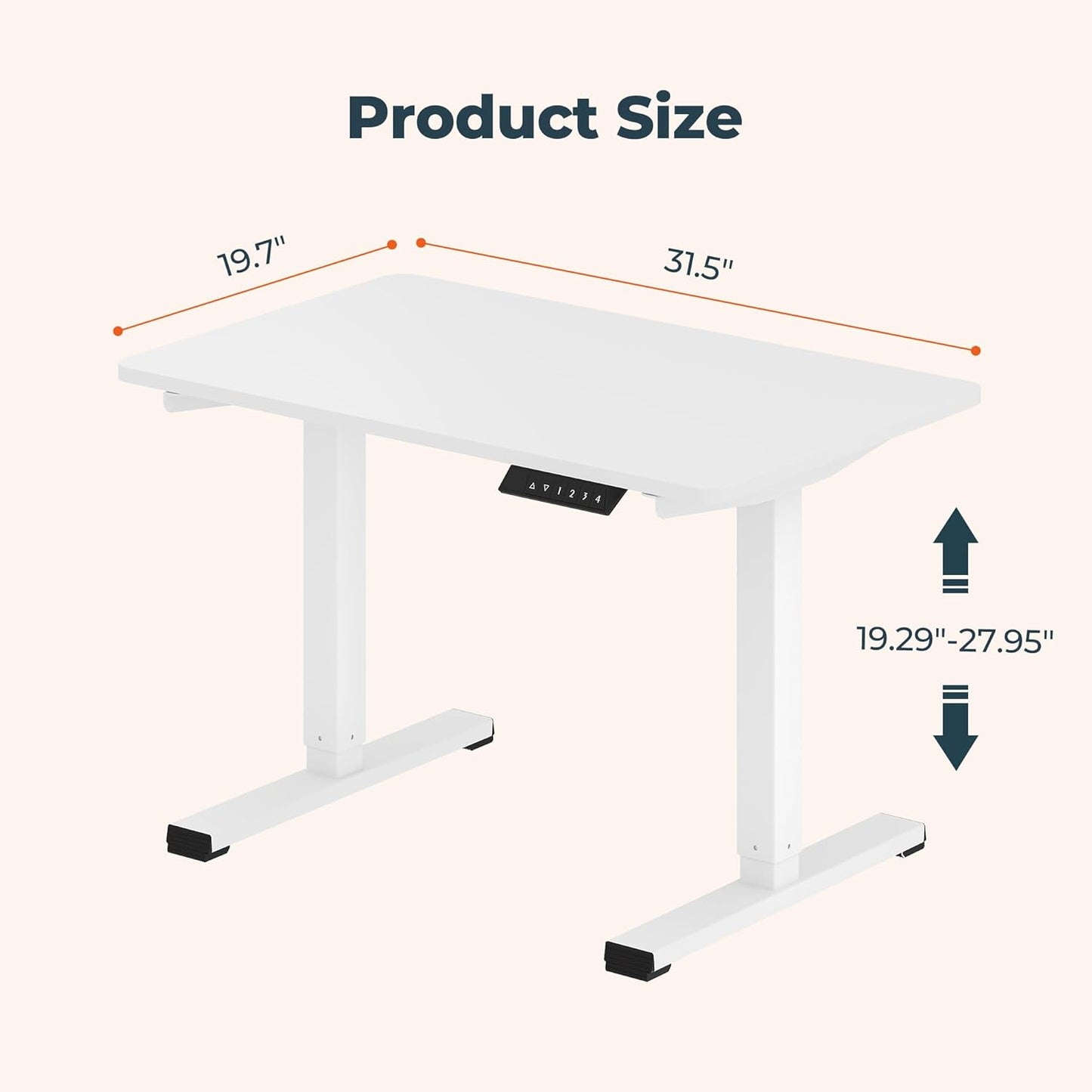 Small Adjustable Stand Up Desk for Children,One-Piece Standing Desk 31.5 x 19.7 Inch, Home Office Desk Computer Workstation, White