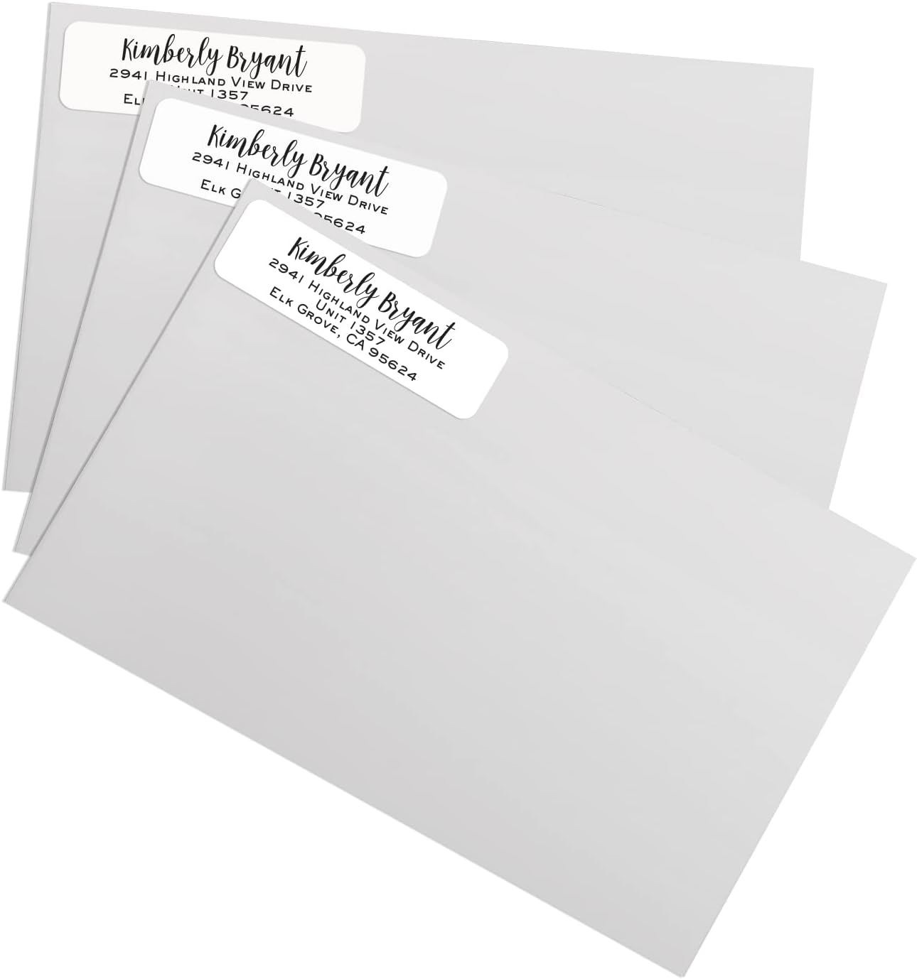 Mixed Script Font Rolled Address Labels/Roll of 250 Chic Black and White Personalized Address Labels/Designer Return Address Stickers in Elegant Plastic Dispenser