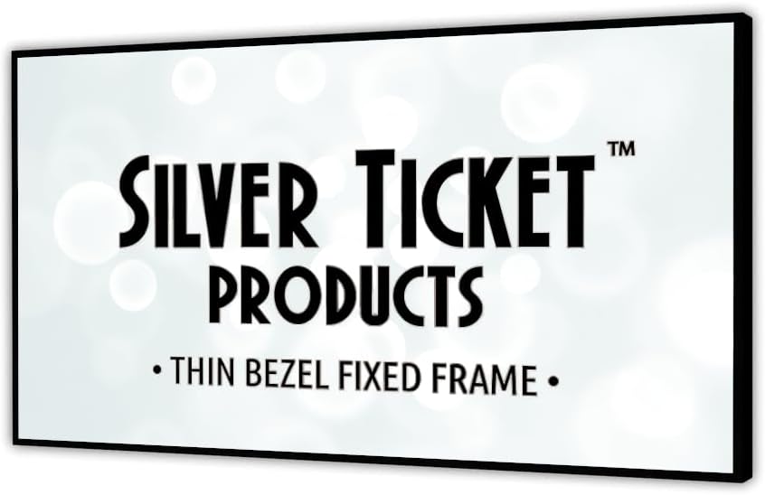Silver Ticket Products S7 Series 6 Piece Thin Bezel Home Theater Fixed Frame 4K/8K Ultra HD, HDTV, HDR & Active 3D Projection Screen, 16:9 Format, 100" Diagonal, UST Flare Material S7-169100-FLARE