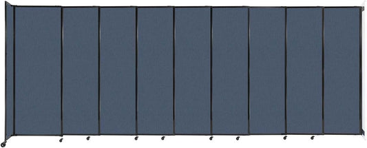 Wall-Mounted Sliding StraightWall Room Divider | Adjustable Widths | Locking Wheels | Room Separator | Up to 19'9" Wide x 7'6" Tall Ocean Fabric Panels