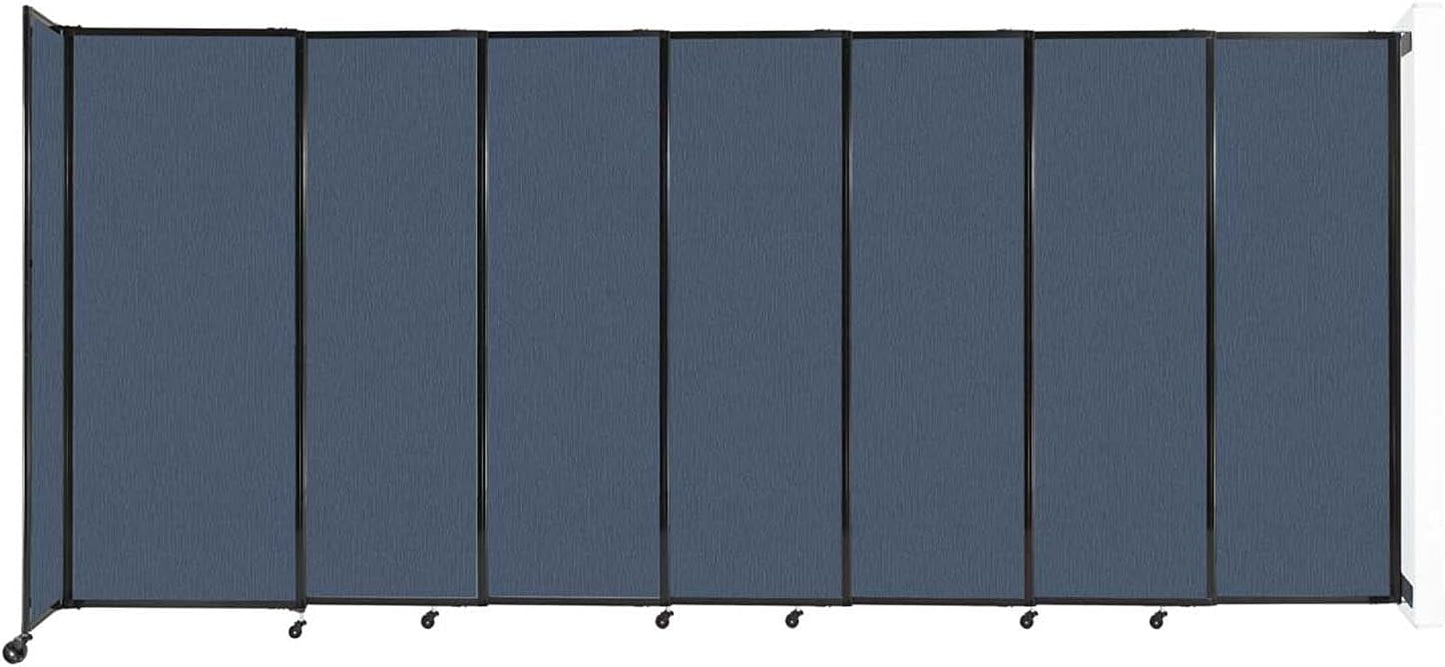 Wall-Mounted Sliding StraightWall Room Divider | Adjustable Widths | Locking Wheels | Room Separator | Up to 15'6" Wide x 6'10" Tall Ocean Fabric Panels