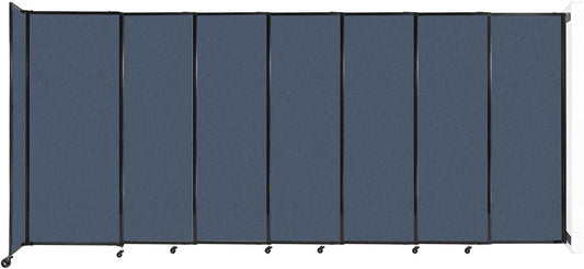 Wall-Mounted Sliding StraightWall Room Divider | Adjustable Widths | Locking Wheels | Room Separator | Up to 15'6" Wide x 6'10" Tall Ocean Fabric Panels