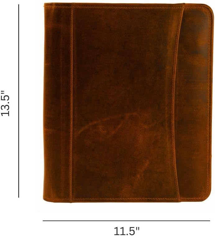 Jajmo Legacy Top Grain Leather Portfolio - Professional Business Padfolio & Document Organizer with Writing Pad for Men & Women