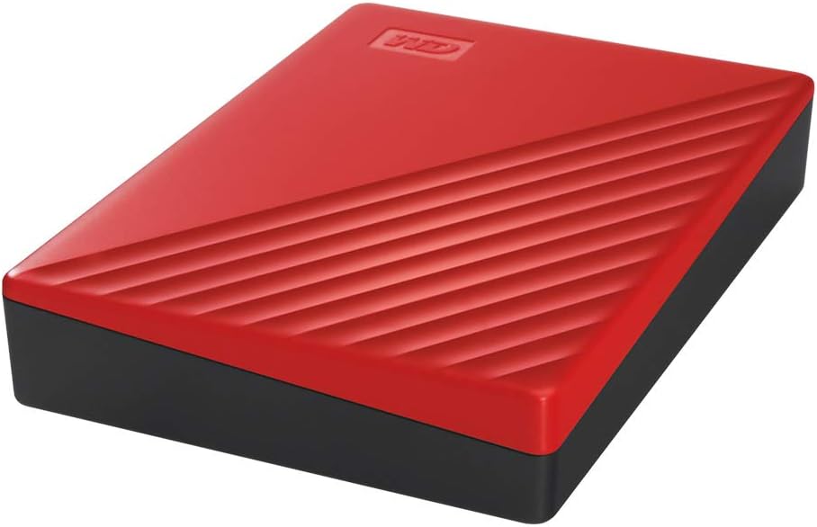 WD 4TB My Passport, Portable External Hard Drive, Red, backup software with defense against ransomware, and password protection, USB 3.1/USB 3.0 compatible - WDBPKJ0040BRD-WESN