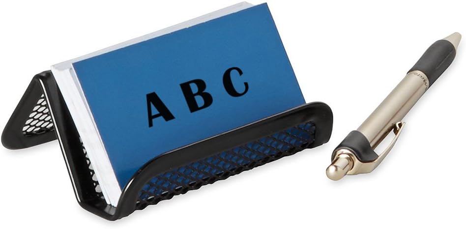 Rocutus 8pcs Business Card Organizer - Metal Card Holder, Desk Display - Black Mesh