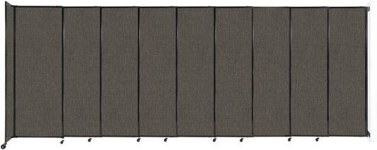 Wall-Mounted Sliding StraightWall Room Divider | Adjustable Widths | Locking Wheels | Room Separator | Up to 19'9" Wide x 7'6" Tall Mocha Fabric Panels