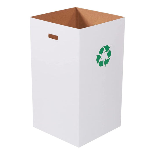 AVIDITI Cardboard Trash Cans and Recycling Bins, 50 Gallon 18"L x 18"W x 36"H (10-Pack) Reusable or Disposable Pop Up Garbage Boxes for Parties, Outdoor Events, Heavy Duty, Recycle
