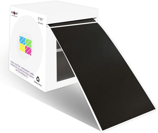 PARLAIM 3 X 5 Inch 250 Per Roll Rectangle Inventory Color Coding Labels,Roll Square Label Stickers for Home Black