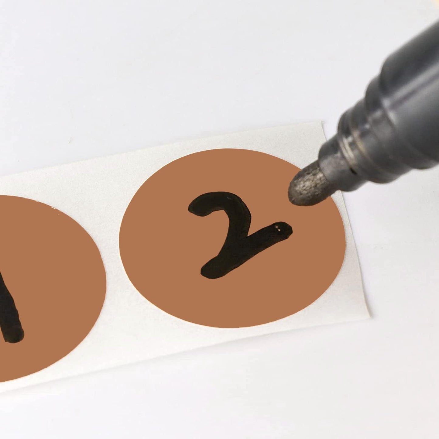 SHYGO® 1“ Brown Circle Dot Stickers Color Coding Labels, 1000PCS 2 Rolls