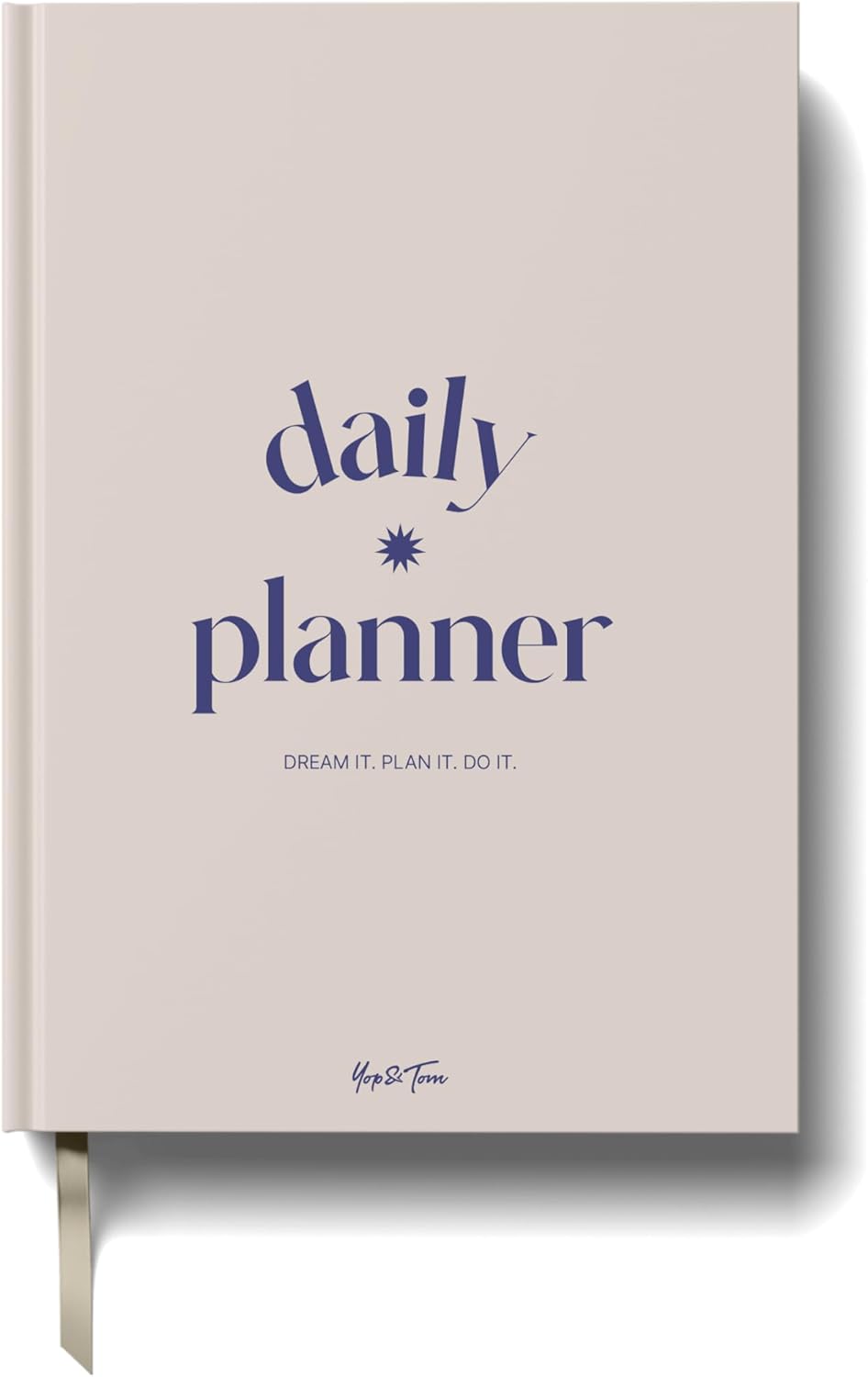 Yop & Tom Undated Daily Planner - Productivity Planner - Weekly and Daily Organizer with Time Slots - Sand