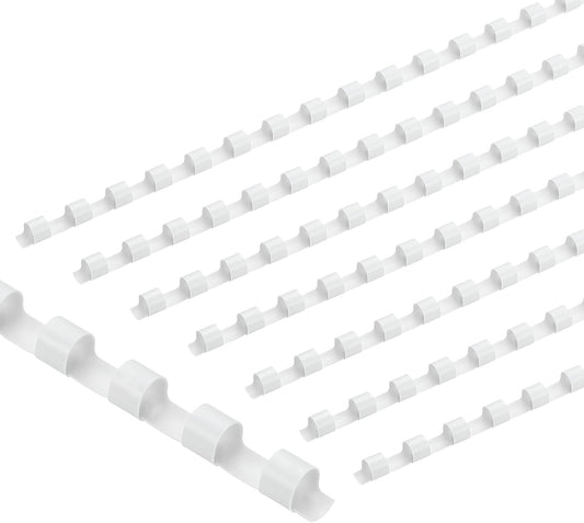 PATIKIL 6mm (1/4") Plastic Binding Combs, 200 Pcs 21 Rings Comb Binding Spines 20 Sheet Capacity Letter Size for Binding Paper Sheets Notebook Calendar Picture Album, White