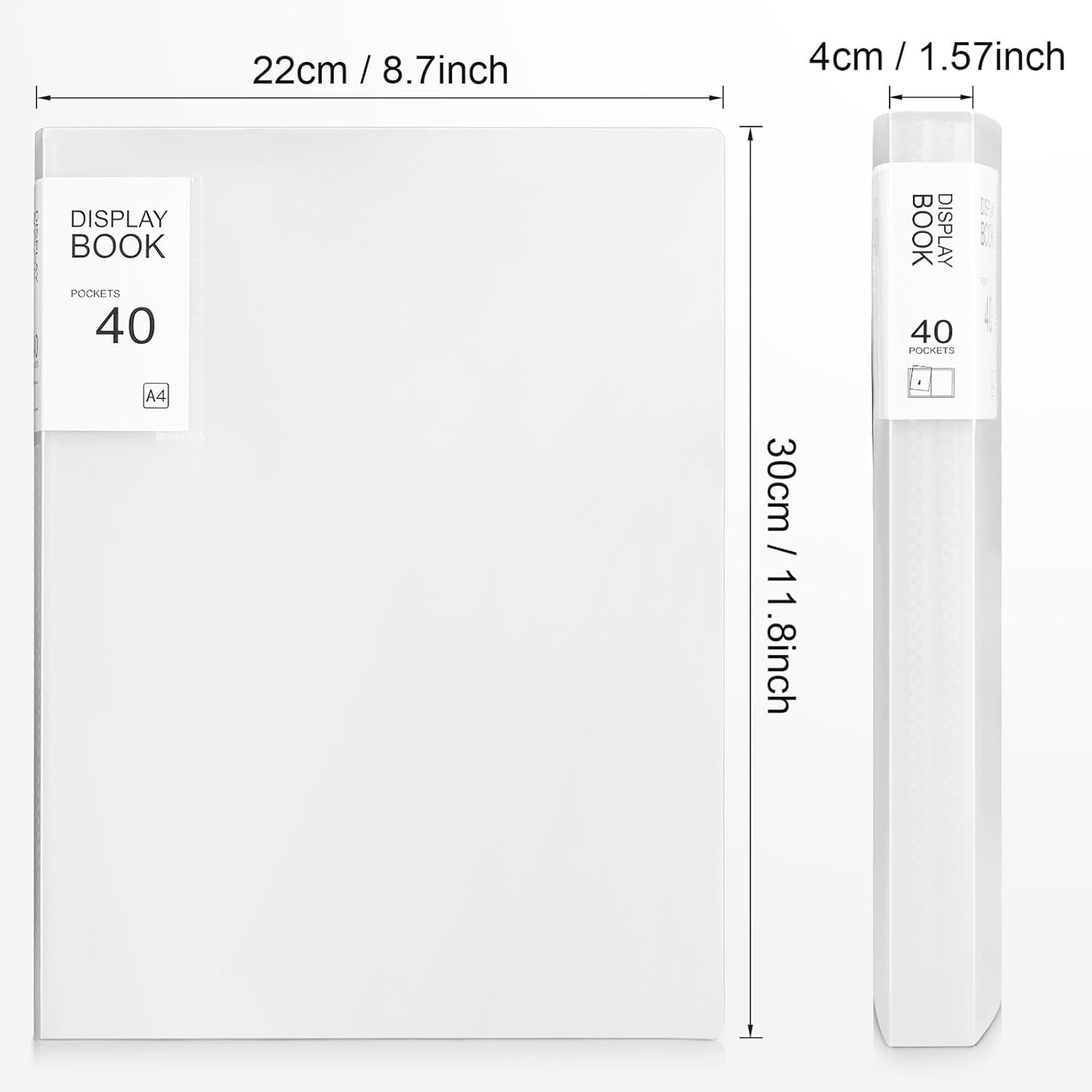 Marspark 6 Pcs Binder with Plastic Sleeves Large 8.5" x 11" Display Presentation Book 40 Pocket 80 Pages Art Portfolio Folder Clear Sheet Protector for Photo Document (White)