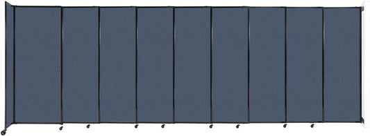 Wall-Mounted Sliding StraightWall Room Divider | Adjustable Widths | Locking Wheels | Room Separator | Up to 19'9" Wide x 6'10" Tall Ocean Fabric Panels