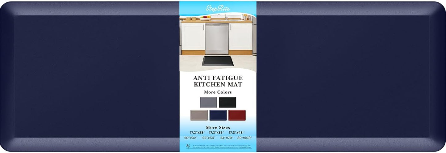 4/5 Inch Thick Kitchen Mats for Floor, StepRite Kitchen Rug for Standing Desk, Non-Slip, Thicker, Stain Resistant, Waterproof, Comfort Anti Fatigue Floor Mat for Home, Kitchen, Office - Blue,70*24''