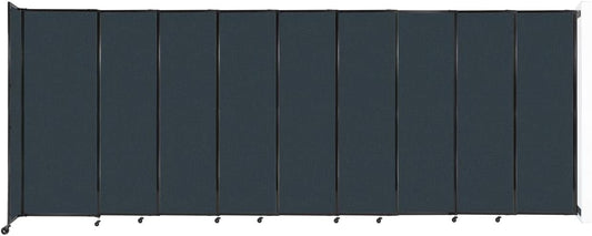 Wall-Mounted Sliding StraightWall Room Divider | Adjustable Widths | Locking Wheels | Room Separator | Up to 19'9" Wide x 7'6" Tall Blue Spruce Fabric Panels