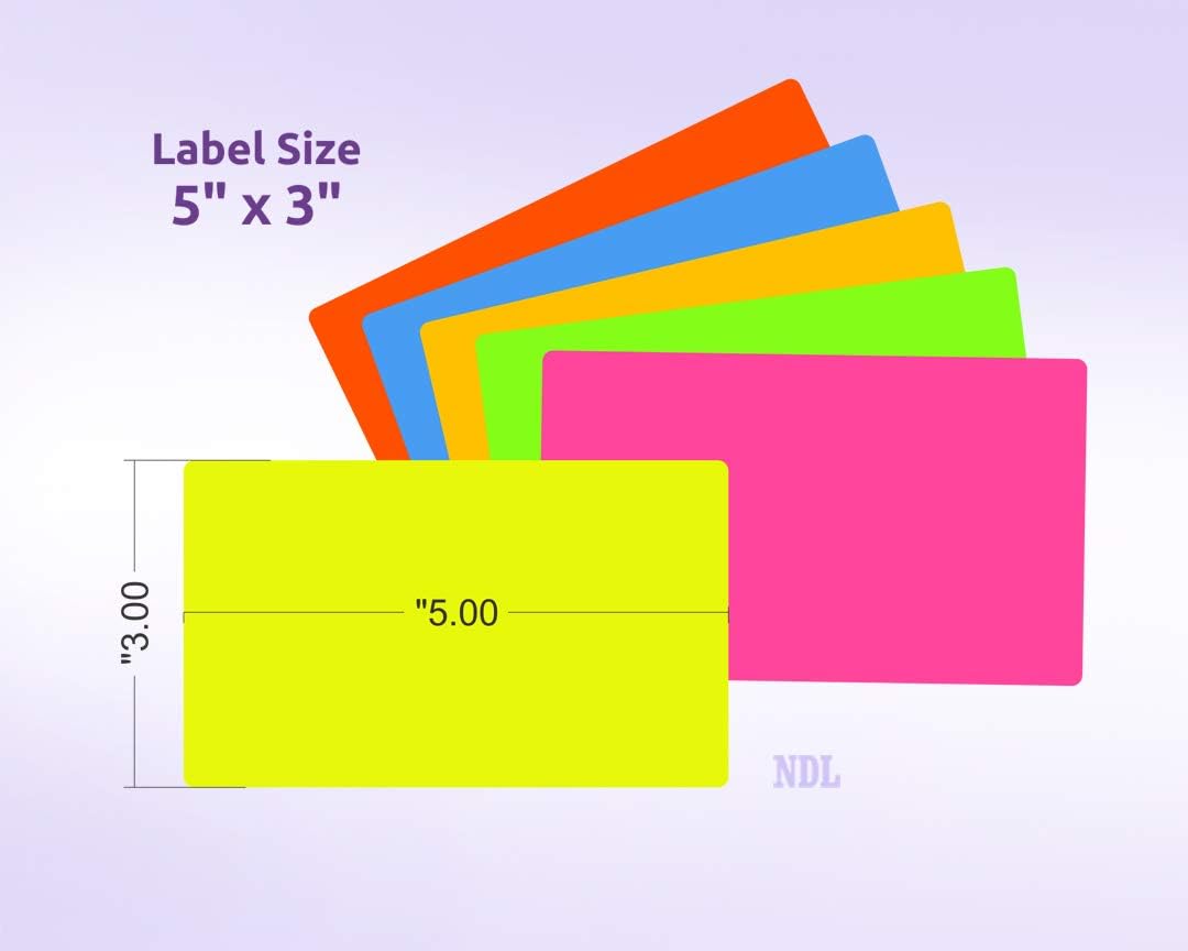 NextDayLabels 500 Rectangle Stickers (3" x 5") - Color Coding Labels Roll - Moving Labels for Boxes, Colored Inventory Stickers for Packing, Organizing, and Storage (Fluorescent Pink)