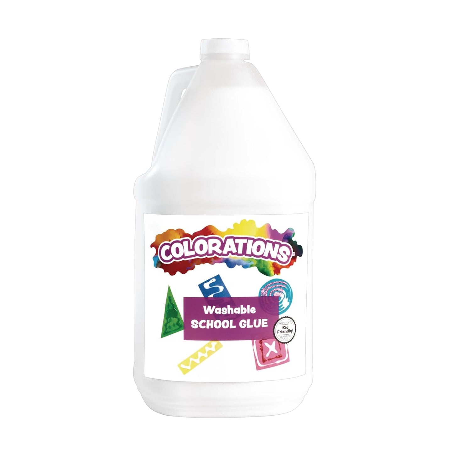Colorations White School Glue, 1 Gallon, Washable, Non Toxic, Kids Glue, Classroom Supplies, Art Supplies, Crafting, Glue for Children, Collaging, Arts & Crafts (Item # LCWG)