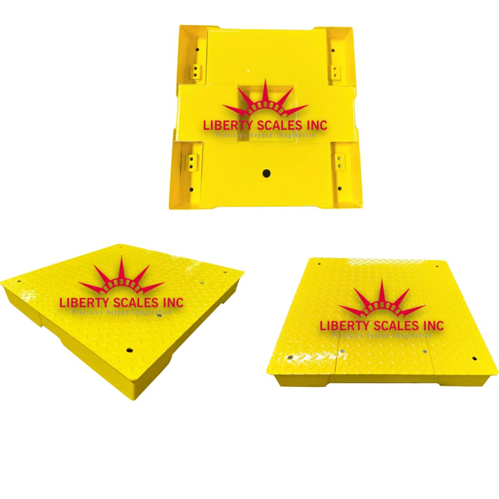 Liberty LS-800-3x3 NTEP Certified (Legal for Trade) Heavy Duty Industrial Floor Scale | 36" x 36" | Capacity of 1000 lbs x 0.2 lb Yellow