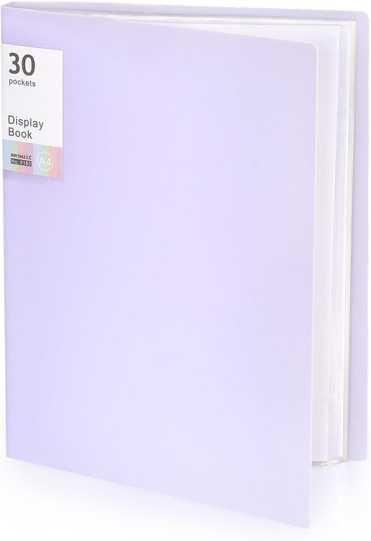 Tamaki Portfolio Binder with Plastic Sleeves, Pocket Portfolio Folder with Clear Sheet Protectors, Display 60 Pages Book, Presentation Book for Artwork, Document Organizer, 1 Pack (Purple)