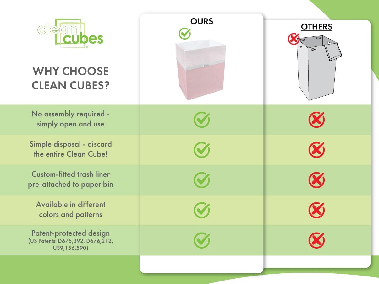 | 13 Gallon Disposable Trash Cans (3-Pack) with Fitted Trash Bags - Reusable Garbage and Recycling Bins for Parties, Events, and More (Pink - 17" Height x 13.5" Width x 10" Depth)