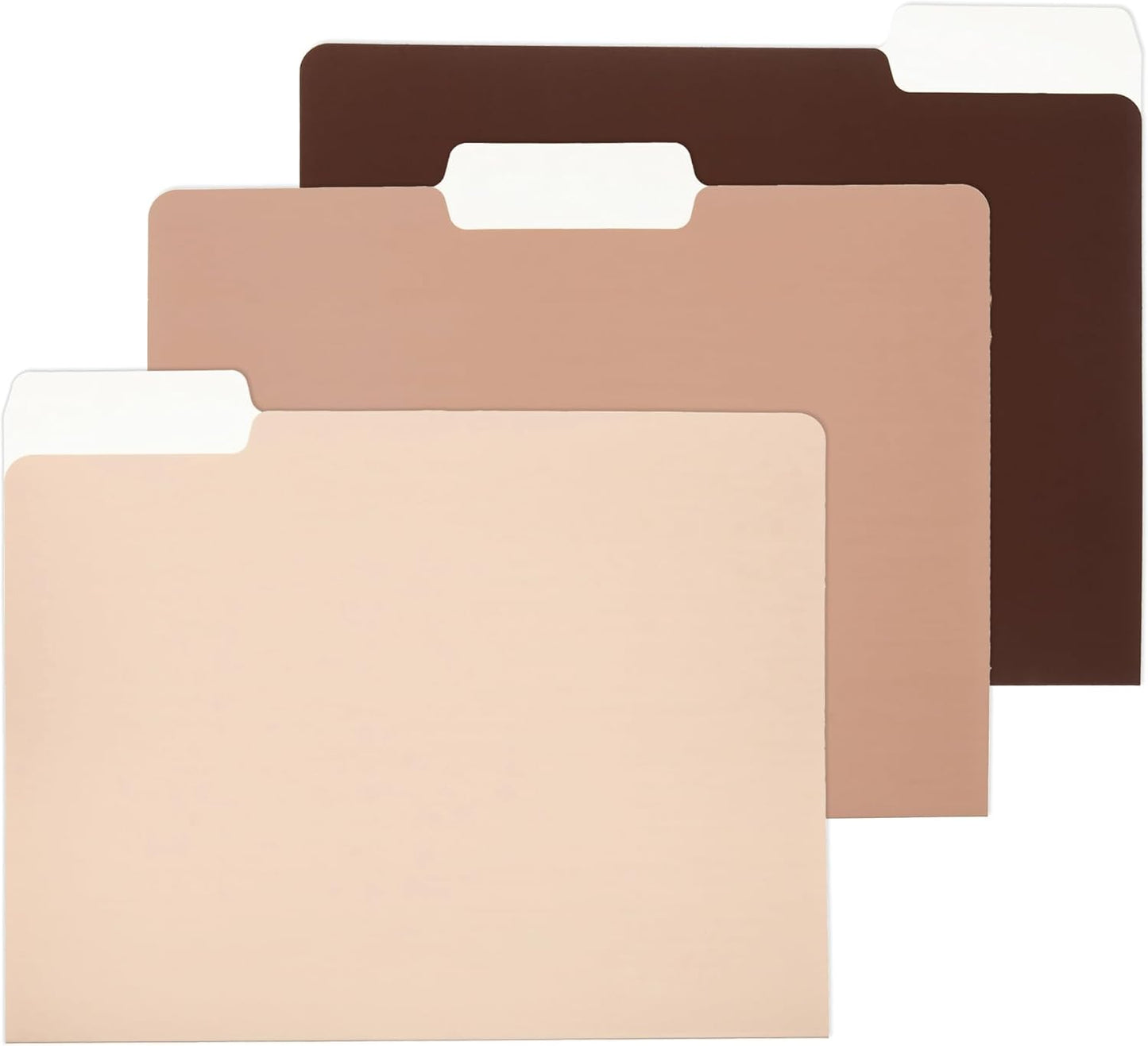 Y YOMA 12 Pack Colored File Folders Letter Size Gradient File Folder with 1/3-Cut Tab Cute Pretty Decorative Heavyweight Filing Folder File Organizers for Office School Home Desktop, Coco Mocha