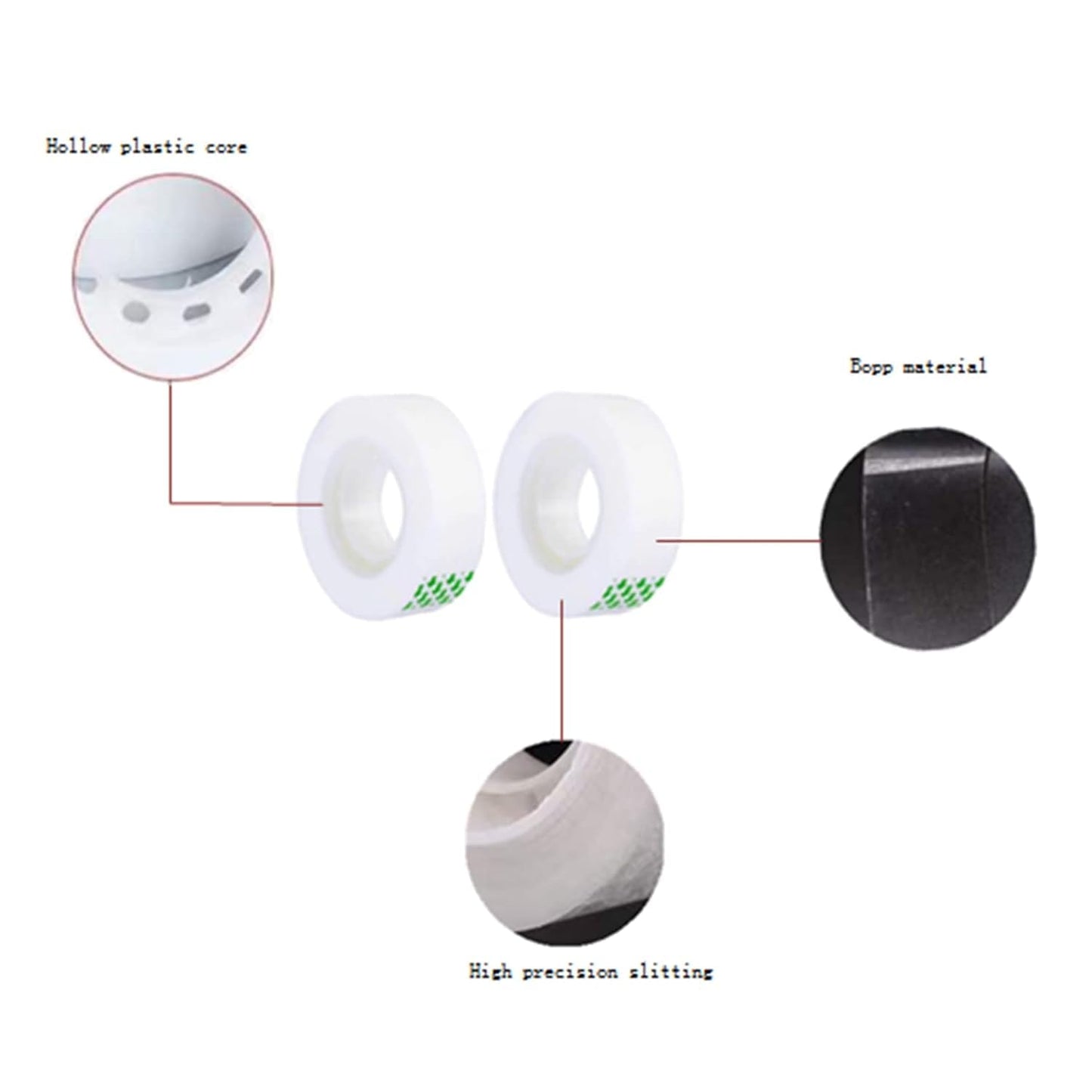 16 Rolls Clear Tape Refill - Tear by Hand, Transparent Tape Rolls for Dispenser, 3/4" x 1000 inch