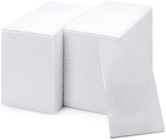 400 Paper Towels Cloth-Like Hand Tissue Paper Napkins, Disposable Hand Towels for Bathroom Guests, Disposable Face Towel for Guest, Washcloths or Dinner Napkin, Made in USA, White
