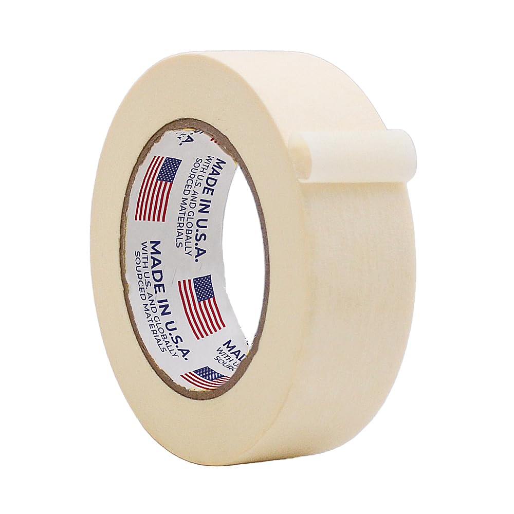 WOD MT5 Utility Grade Masking Tape, 1.5 inch x 60 yds. for Home or Office air-Dry Painting, Labeling, & Packing. Leaves no Residue