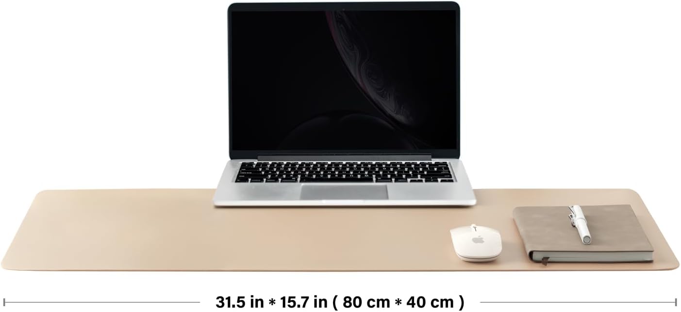 Cork Apricot Desk Mat - Dual-Sided Desk Pad for Office and Home - Desk Organization and Accessories - Ideal for Large Mouse Pad and Desk Mats on Top of Desks(31.5"x 15.7")