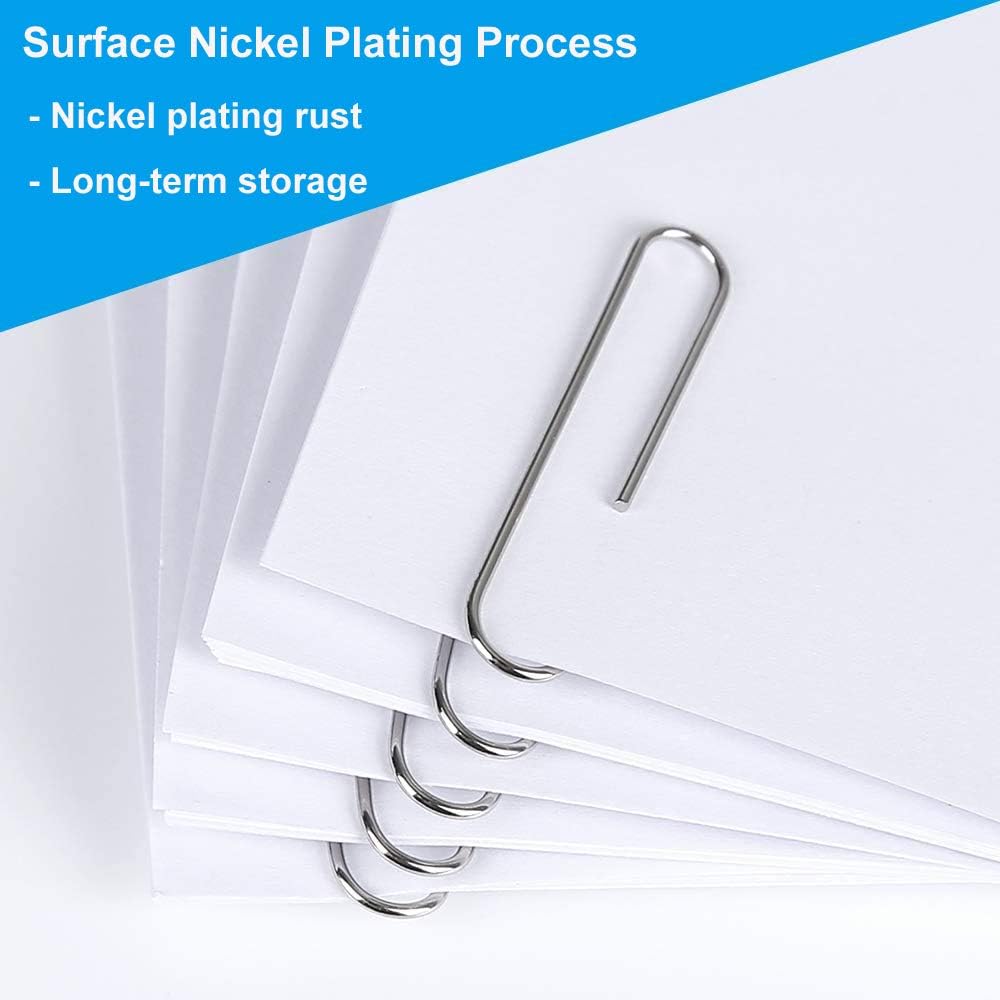 Vinaco Paper Clips Smooth Silver, 100 Pack Paper Clips Large 2Inch (50mm), Durable & Rust Resistant Coating. for Office, School Document Organizing