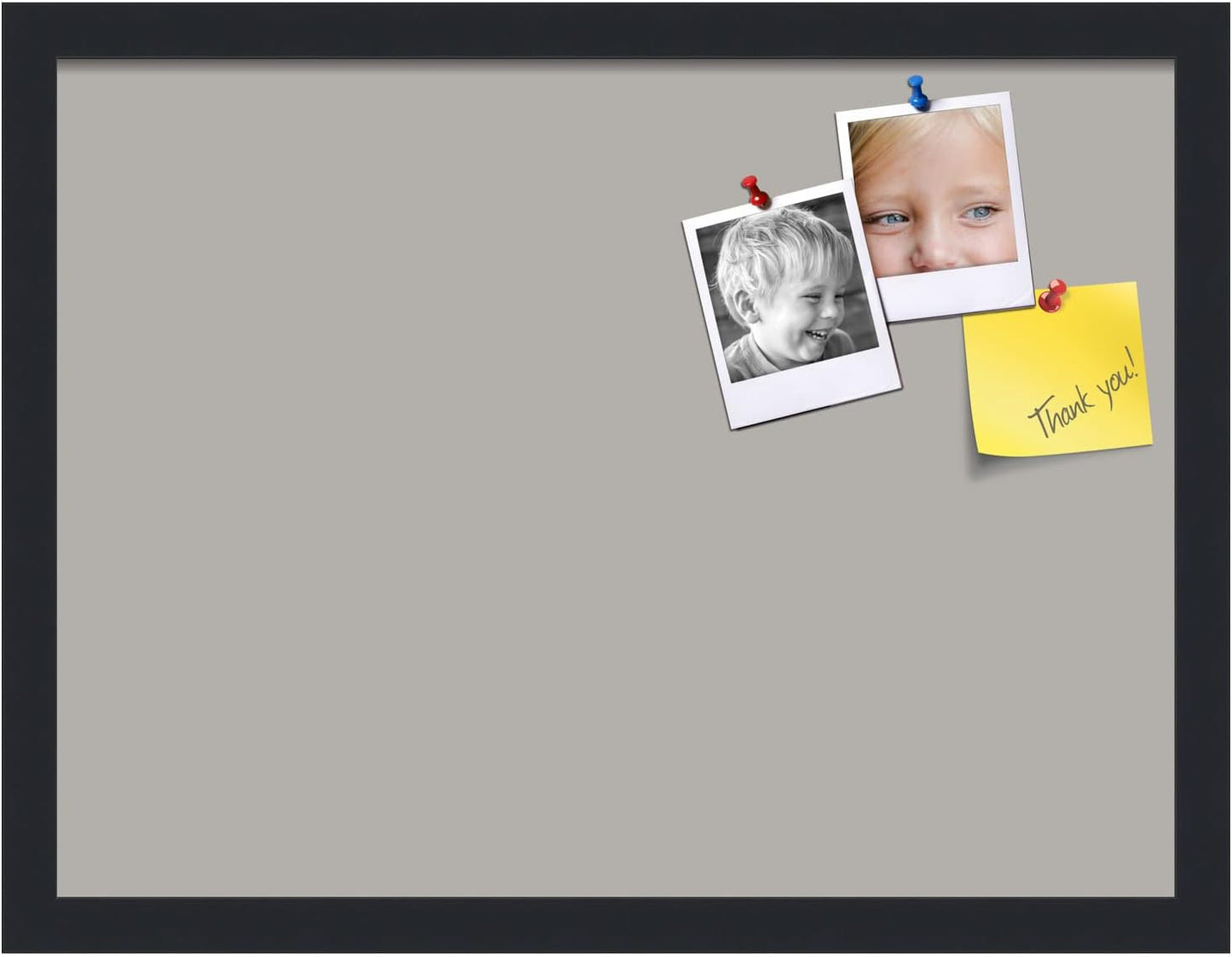 PinPix 20x15 Inch Cork Bulletin Board. This Decorative Framed Pin Board Comes with Dark Stone Design and a Satin Black Frame. Ideal for Home Office Decor or Message Board (PinPix-1808)