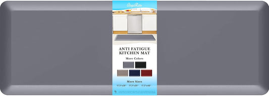 StepRite 4/5 Inch Thick Kitchen Mat Anti Fatigue Mat Kitchen Rugs Kitchen Decor Non-Slip, Stain Resistant, Waterproof Kitchen Mats Desk Mat for Kitchen, Office, Workshop, Grey, 17'' x 47''