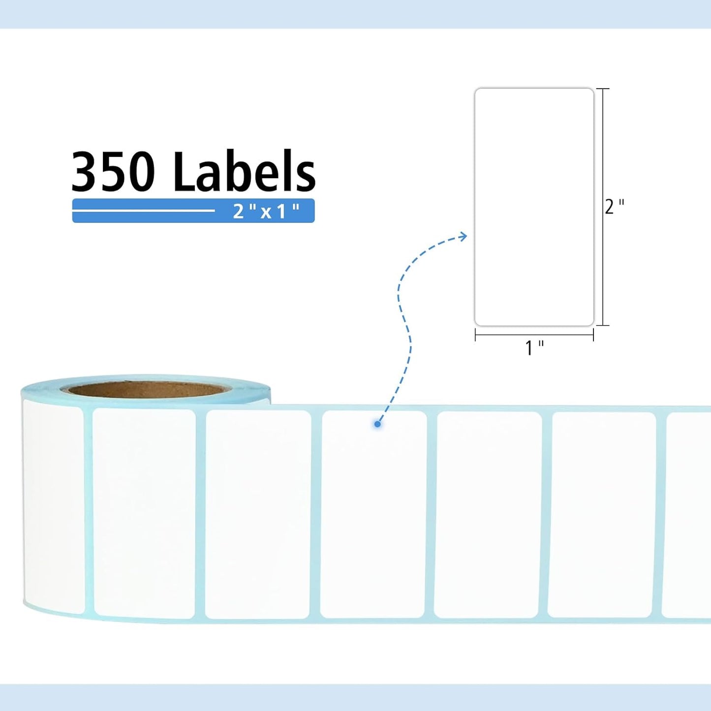350 Blank Dissolvable Labels 1x2 Inch, White Washable Dissolvable Food Labels for Storage Containers, Canning, Jar, Bin (1 Roll - 350 Stickers)