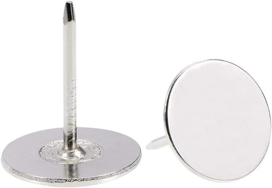 uxcell Upholstery Nails Tacks 19mmx23mm Flat Head Furniture Nails Silver Tone for Furniture Sofa Headboards, 100 Pcs