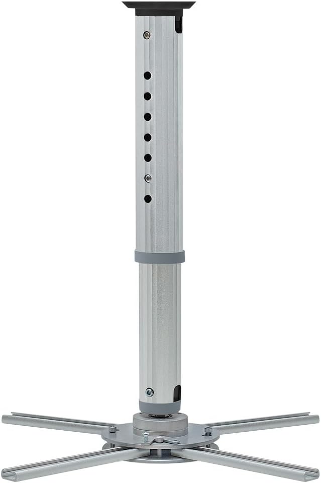 Cmple–Universal Projector Bracket Mount, Tilt & 360 Degree Swivel Ceiling Projector Mount with Adjustable Legs for LCD DLP Projectors - Max 44lbs (Silver)