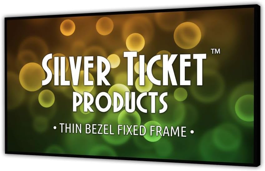 Silver Ticket Products S7 Series 6 Piece Thin Bezel Home Theater Fixed Frame 4K/8K Ultra HD, HDTV, HDR & Active 3D Projection Screen, 16:9 Format, 142" Diagonal, White Material S7-169142