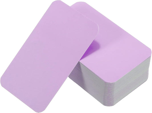 PATIKIL 3.5" x 2" Blank Paper Business Cards, 100 Pack Small Index Flash Cards Words Message Note Card Mini Paper Tags for DIY Gift Craft Scrapbooking, Purple