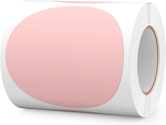 300 PCS Round Stickers 4 Inch Pink Vinyl Circle Floor Dots Sticker Removable Self-Adhesive Colored Large Label Roll for Marking Inventory Organizing Classroom Line Up Spots