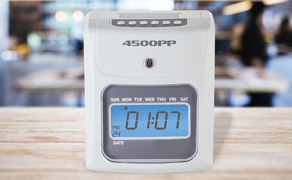 Nile Products - 4500PP Electronic Calculating Time Clock [4500PPK1], Small Business Bundle Includes: 125 Time Cards,1 Ink Ribbon, 2 Security Keys and 1 Ten Pocket Card Rack