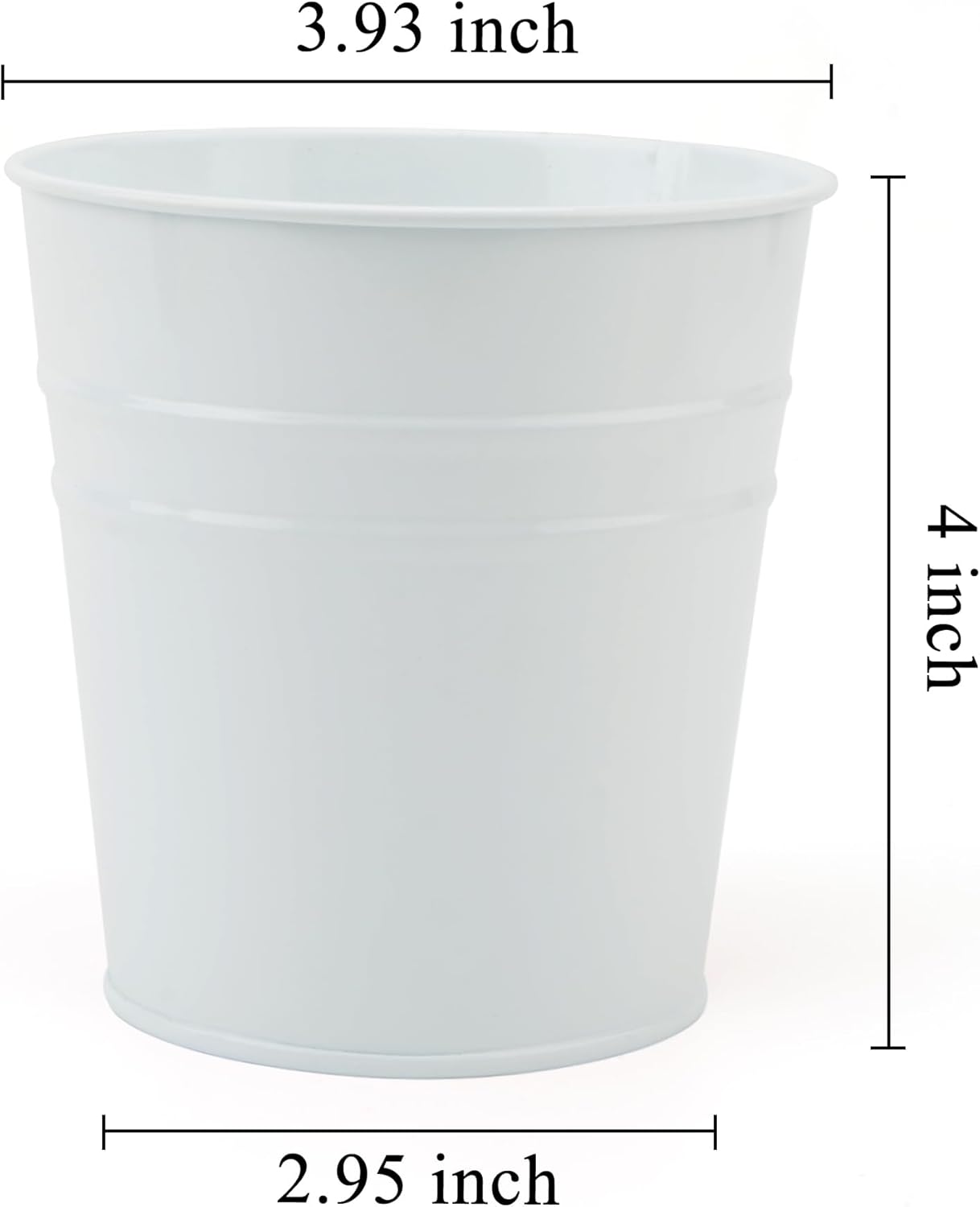 Pen Holder Cup For Desk Pencil Holder Metal Marker Pen Organizer Storage Small Tinplate Flower Pot Succulent Bucket Planters for Office Home - 2 Pack (White)