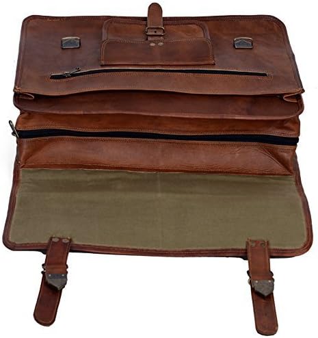 Leather briefcase for men 18 inch laptop messenger bag office satchel computer bag for men and women (18 INCH)