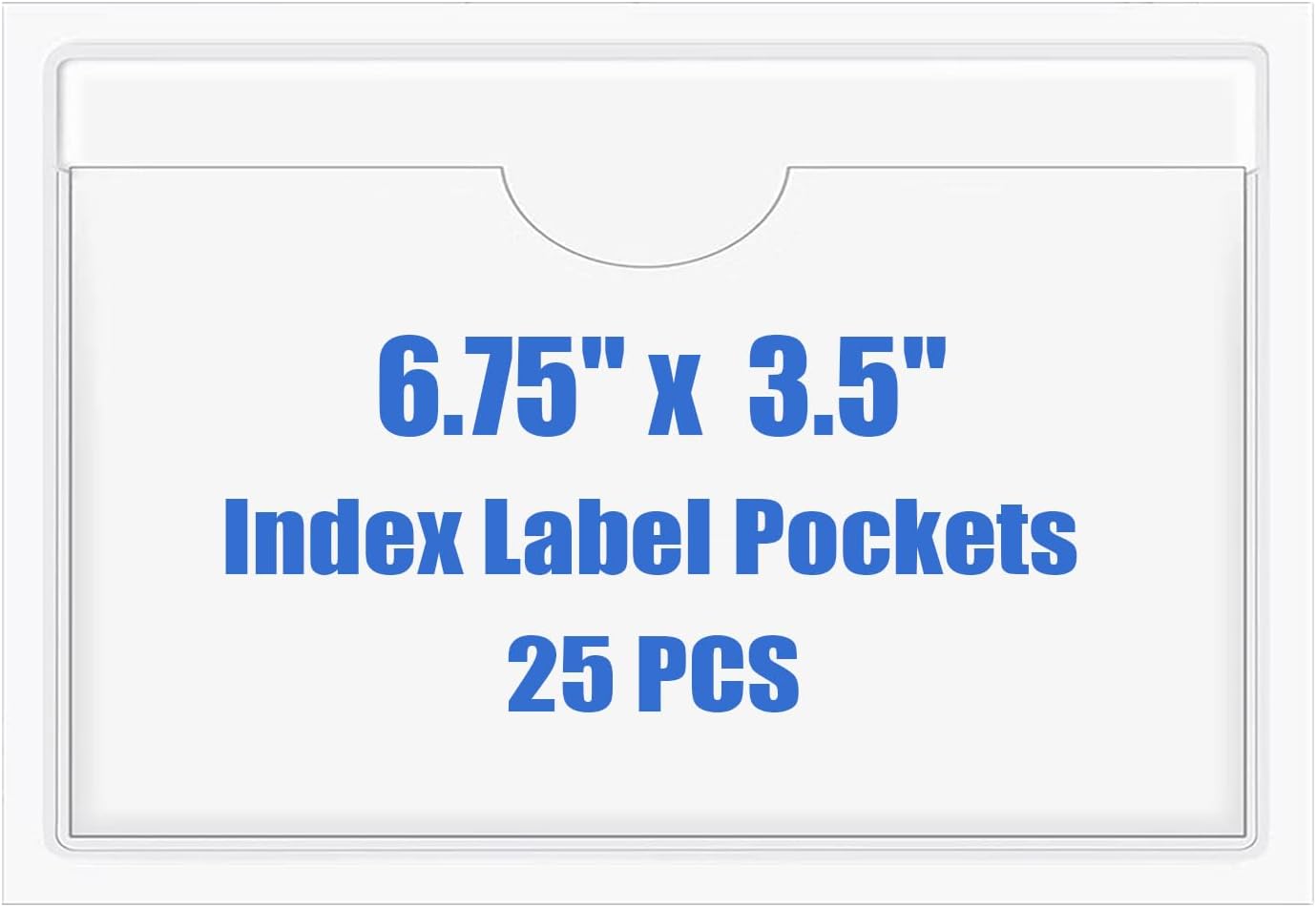 Origin-Joy 25 PCS Self-Adhesive Index Label Pockets, Clear Plastic Peel & Stick Card Holders with Top Open for Loading (6.75 x 3.5 inch)