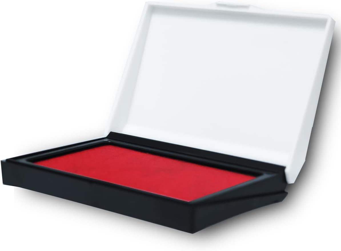 Red Ink Stamp Pad 2.75" x 3.93", Ink Paste Used for Office, Home, Crafting, DIY (Red)