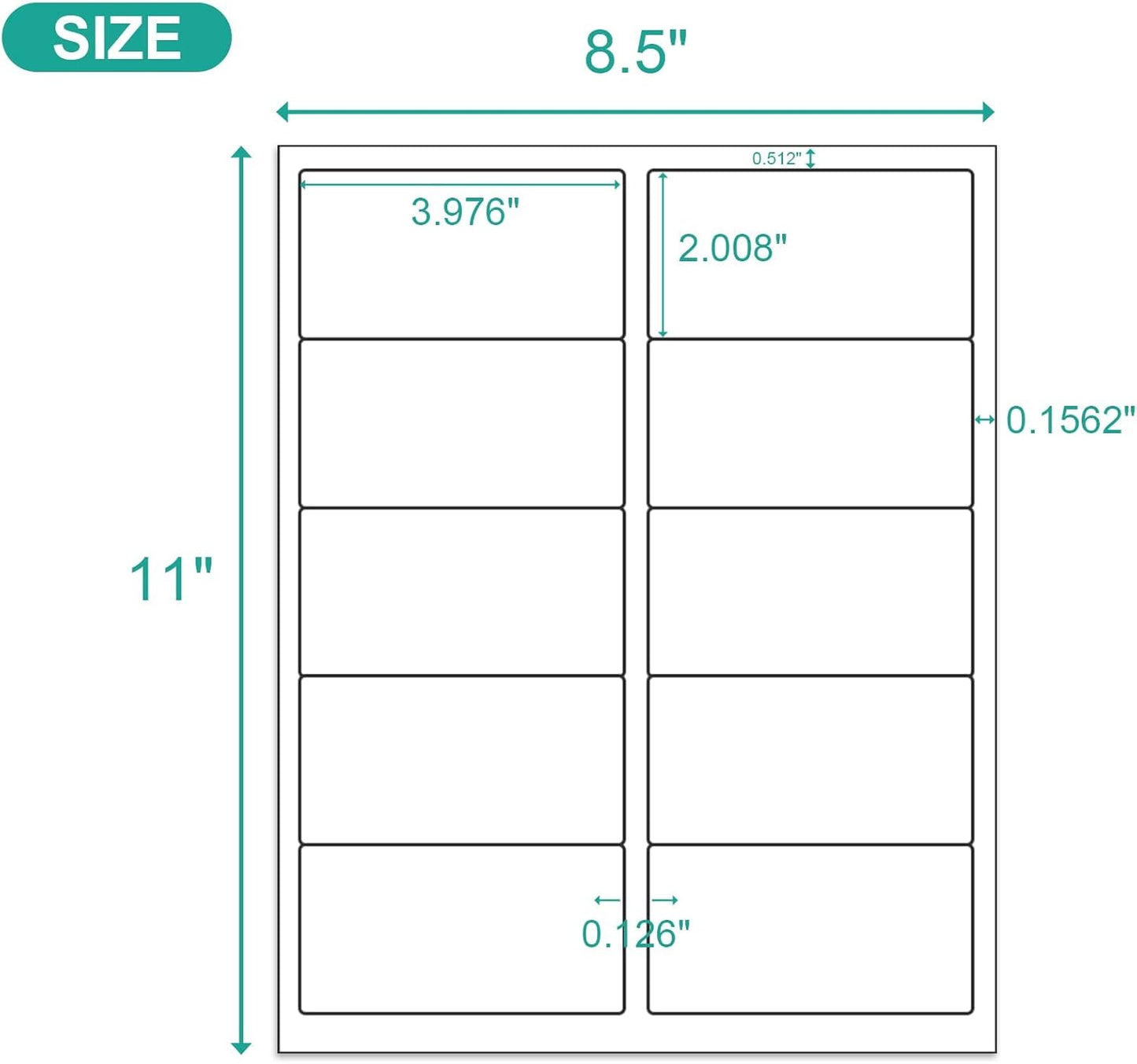 MFLABEL 2x4 Shipping Address Labels - 10-UP, 4000 Count, 400 Sheets for Printer - Internet Mailing Stickers, 2" x 4" FBA for Laser/Inkjet Printer